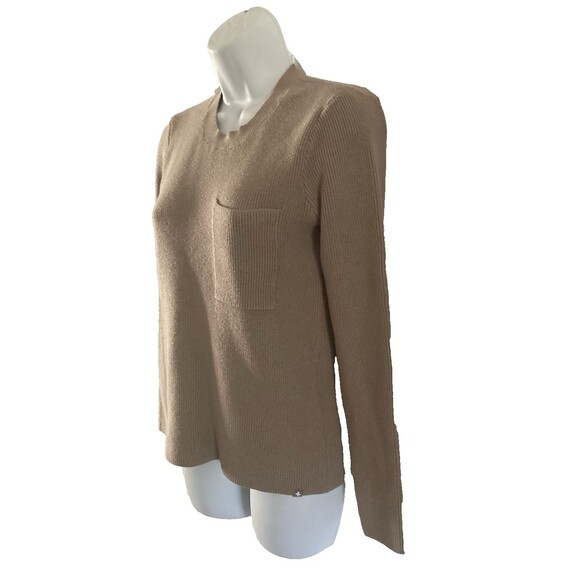 FIGS Sweater Womens Sz XS Latte Beige Long Sleeve Ribbed Knit Preppy Casual Cozy - Picture 10 of 10